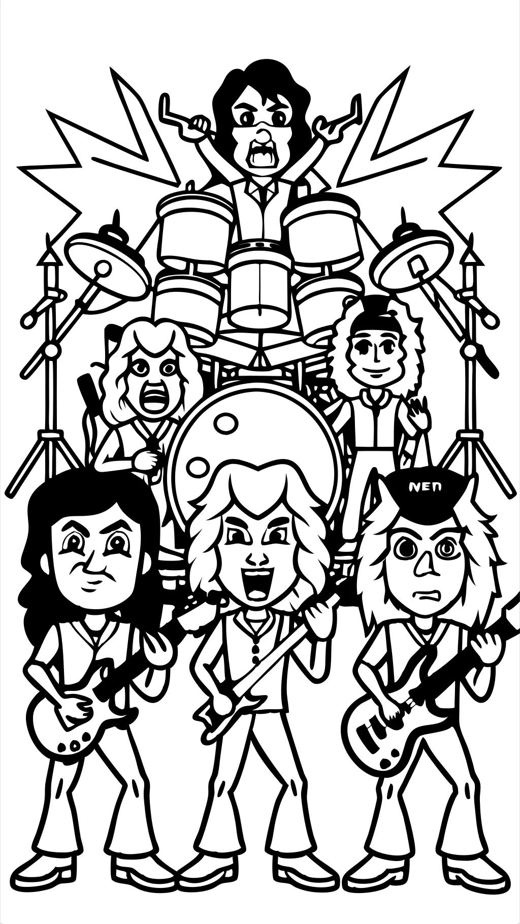 Kiss the Band Coloring Pages